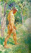 Carl Larsson manlig modell-forstudie till midvinterblot France oil painting artist